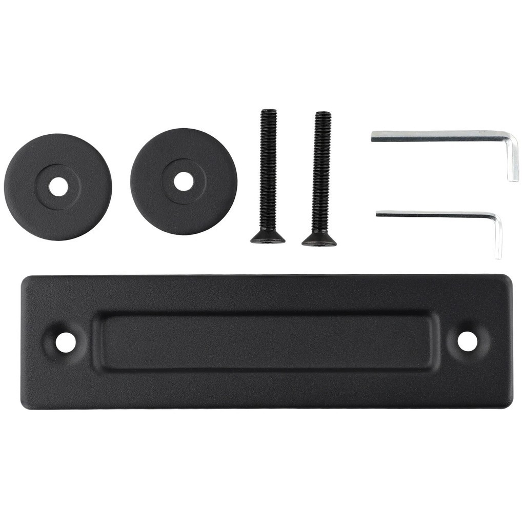 Yahpetes Sliding Barn Door Handles 12 Inch Heavy Duty Steel Gate Pull Handle Black Flush Square Base Handle Pull For Gate, Garage, Sheds (Round Tube Handle, 1 Pcs