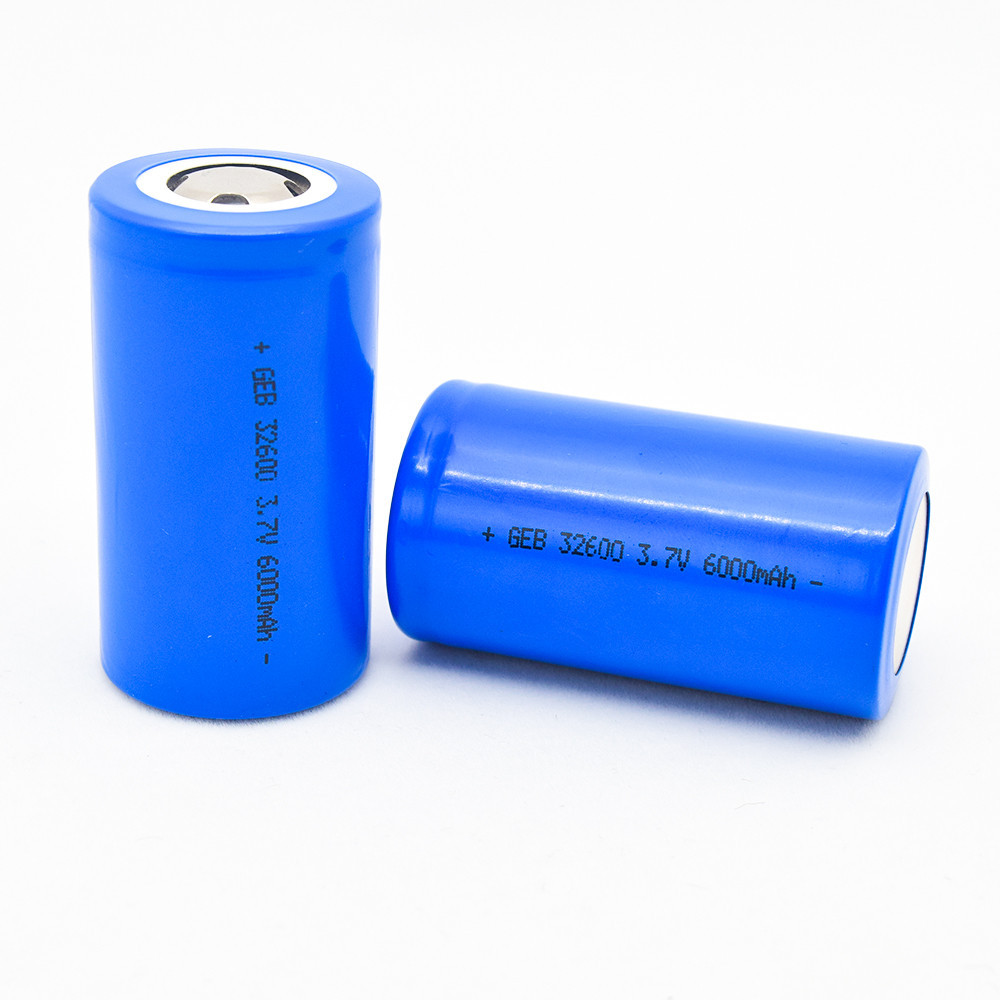 GEB High quality deep cycle rechargeable IFR 32600 3.7V 6000mah LiFePO4 ...