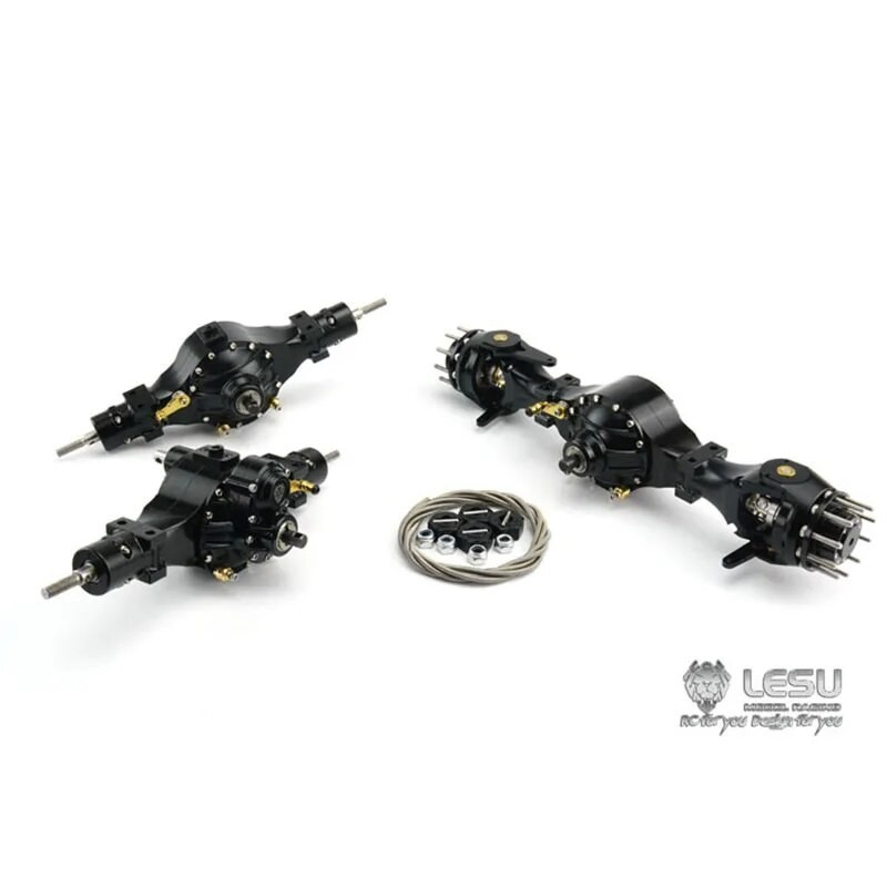 LESU Metal Rear Reduction Axle Interaxle Differential For 1/14 Scale Tractor Truck Dumper - 9.9/1 Ratio DIY Model Part