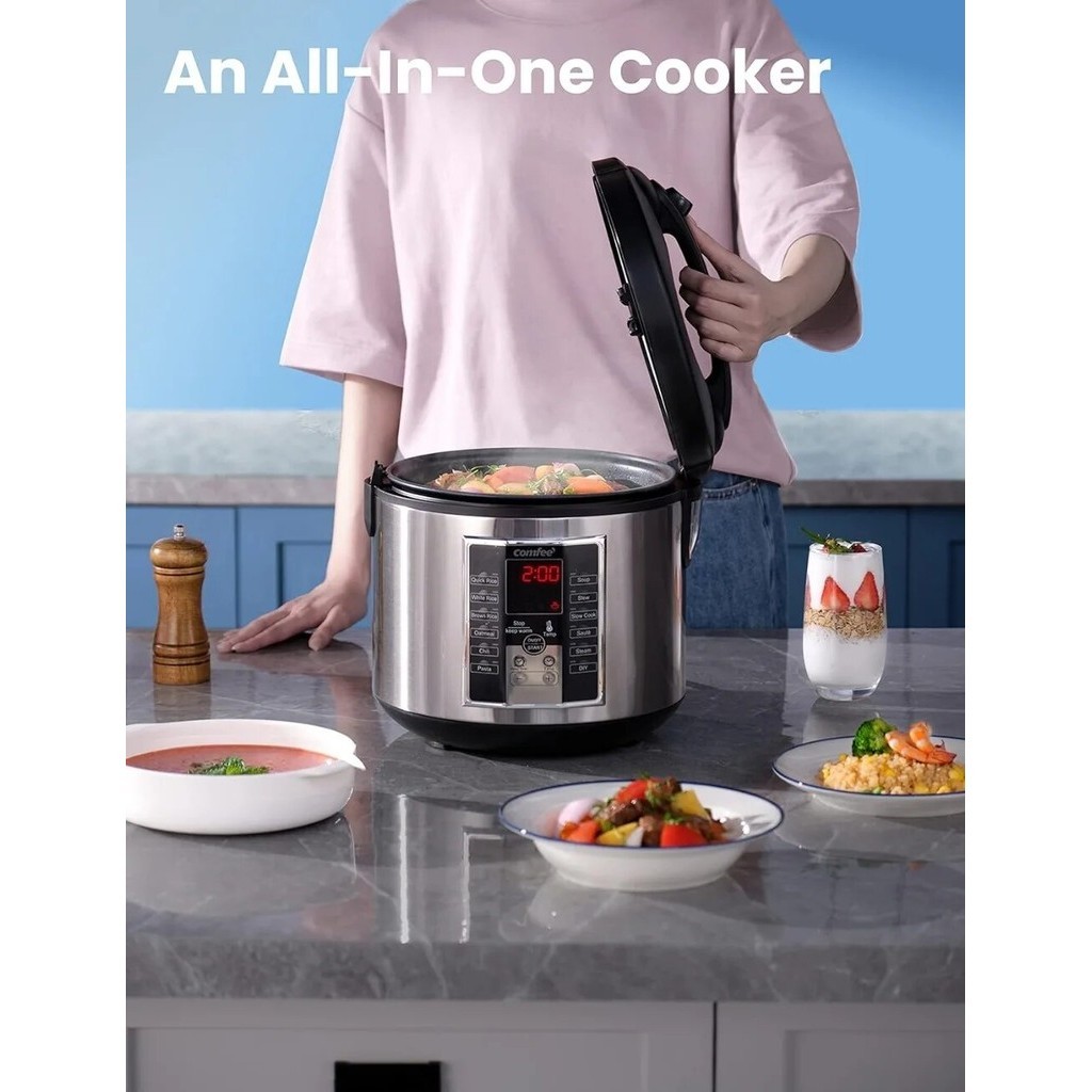 COMFEE' Rice Cooker 10 cup uncooked, Food Steamer, Stewpot, Saute All ...