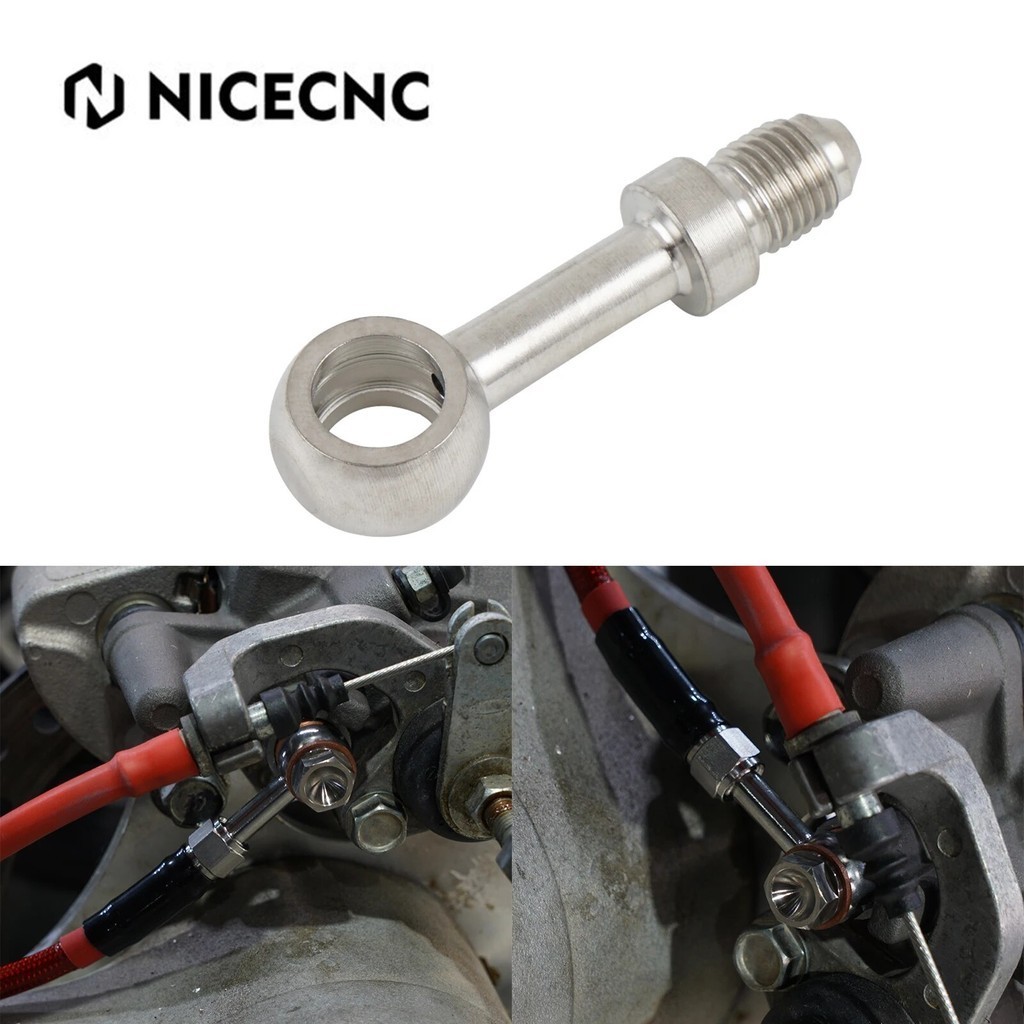 Motorcycle 3AN Brake Hose Banjo Fitting Adapter Eye 0 Degrees For