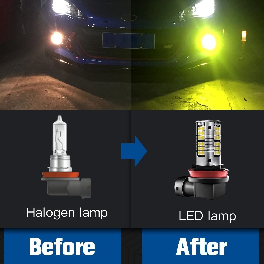 389 2x LED Fog Light Blub Lamp H8 H11 H16 Canbus For Toyota Auris