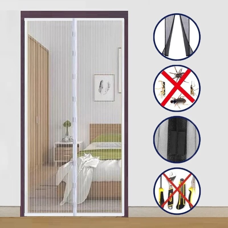 Hands-free Summer Magnetic Mosquito Net Door Screen Mesh Automatic ...