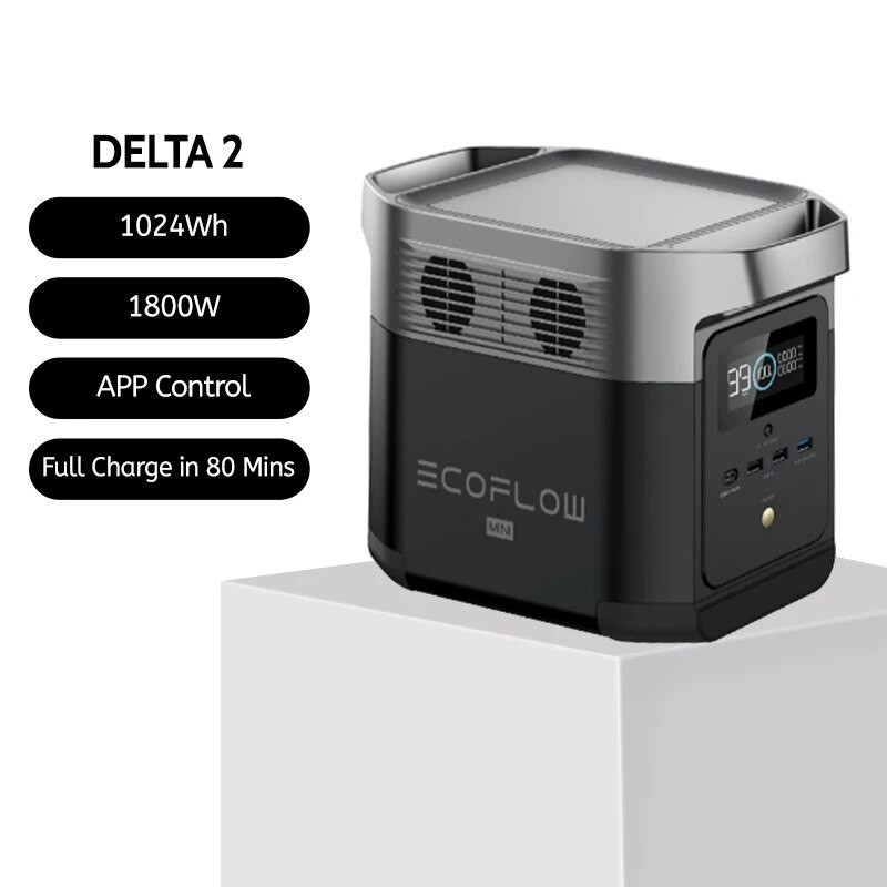 Ecoflow Delta 2 Portable Power Station Lifepo4 Battery 1024wh 1800w Ac Outlets Solar Generator 0920