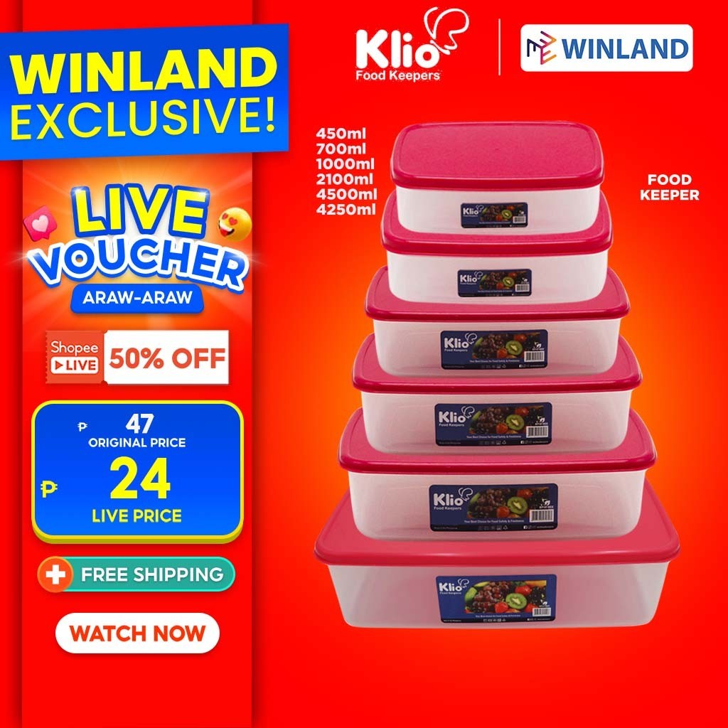Klio by Winland Rectangular Stackable Food Keeper Plasticware ...