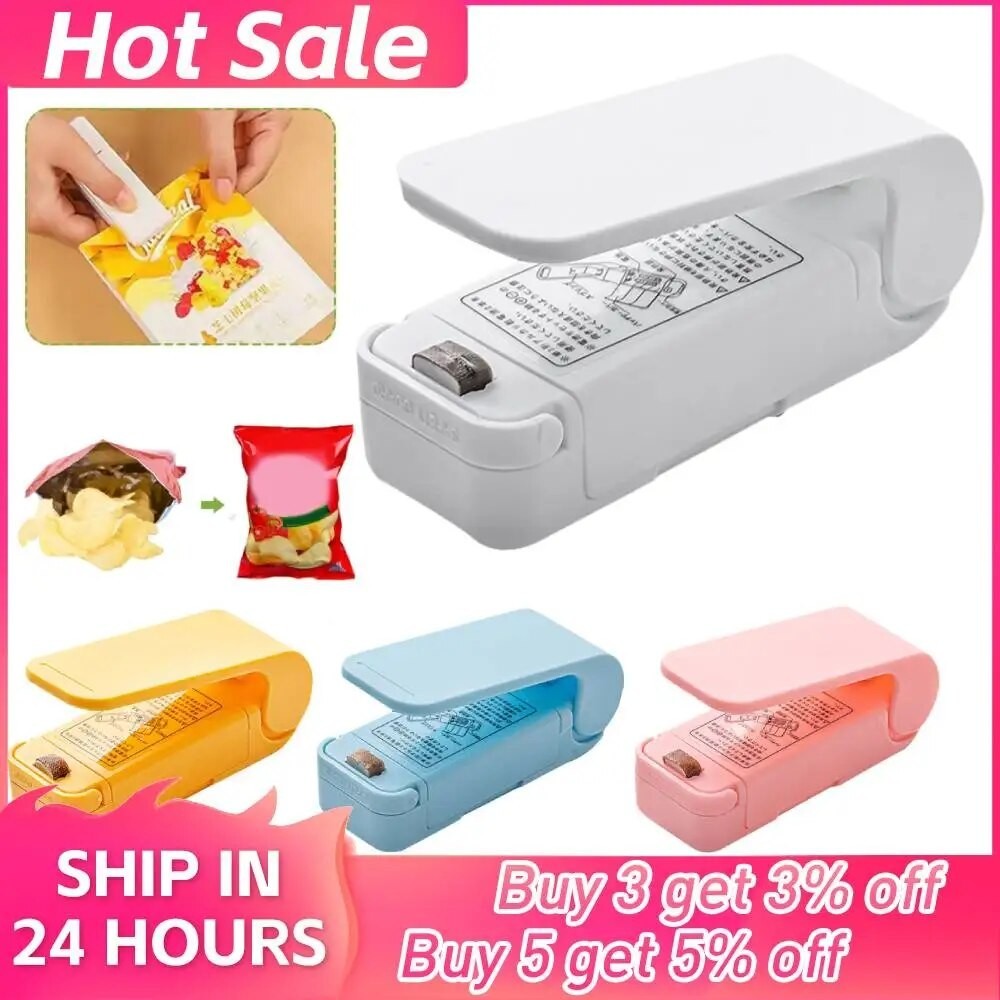 Mini Plastic Bag Sealer Machine Snacks Packer Hand Press Plastic ...