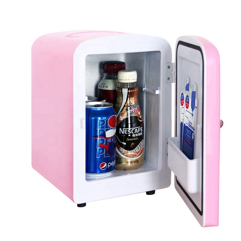 AC/DC 4L Low Noise Compact Refrigerator Cosmetic Freezer Home Portable