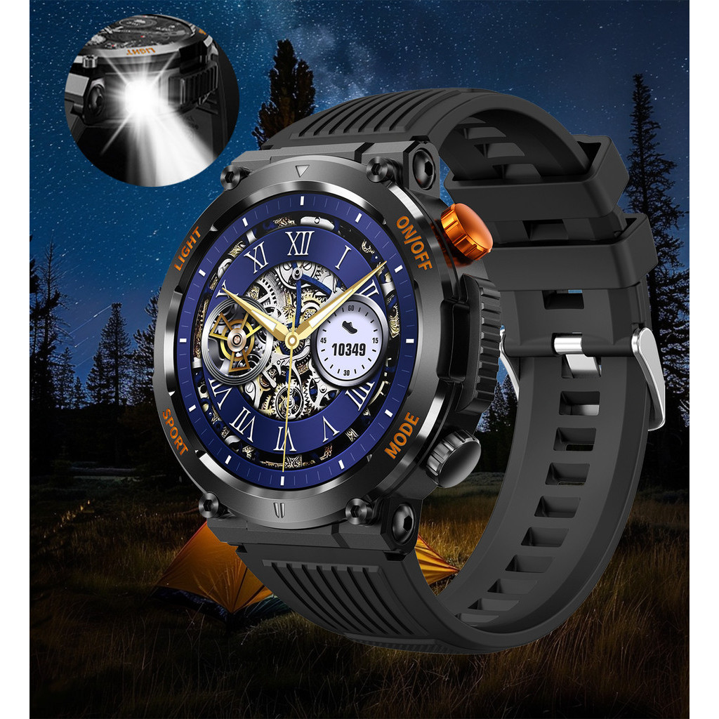 HT17 Smart Watch Men With Led Flash Light Compass Health tracker ...
