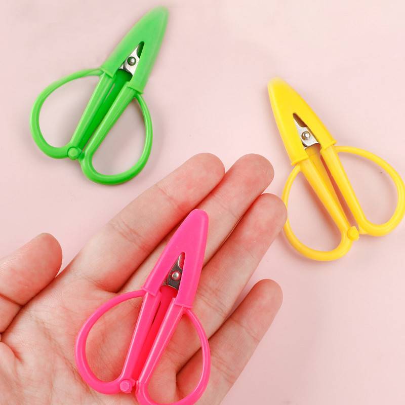Mini Sewing Scissors Portable Hand-cut With Cap Safety Scissors Fabric ...