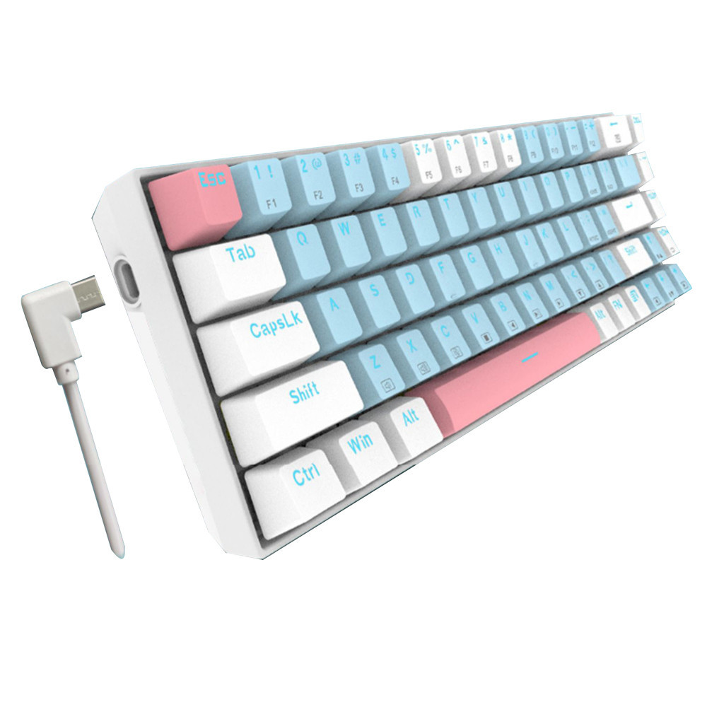 New LED backlight 60% hotswap red switch mini mechanical gaming ...