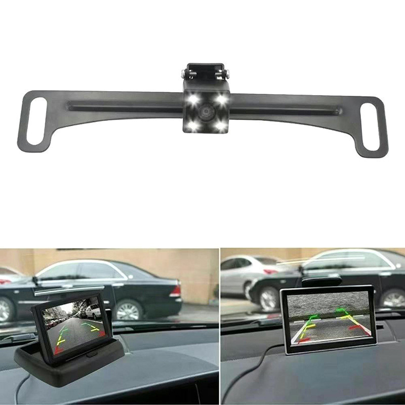 ☢Universal Car Rear View Camera License Plate Bracket Kit Holder For ...