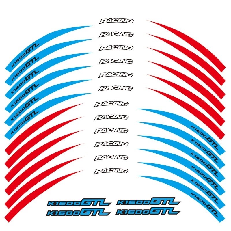 Motorcycle rim decoration logos and decals reflective color stickers ...