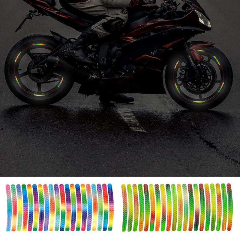 Bike Wheel Rim Stickers Reflective Rim Wheel Hub Sticker Strip Reusable ...