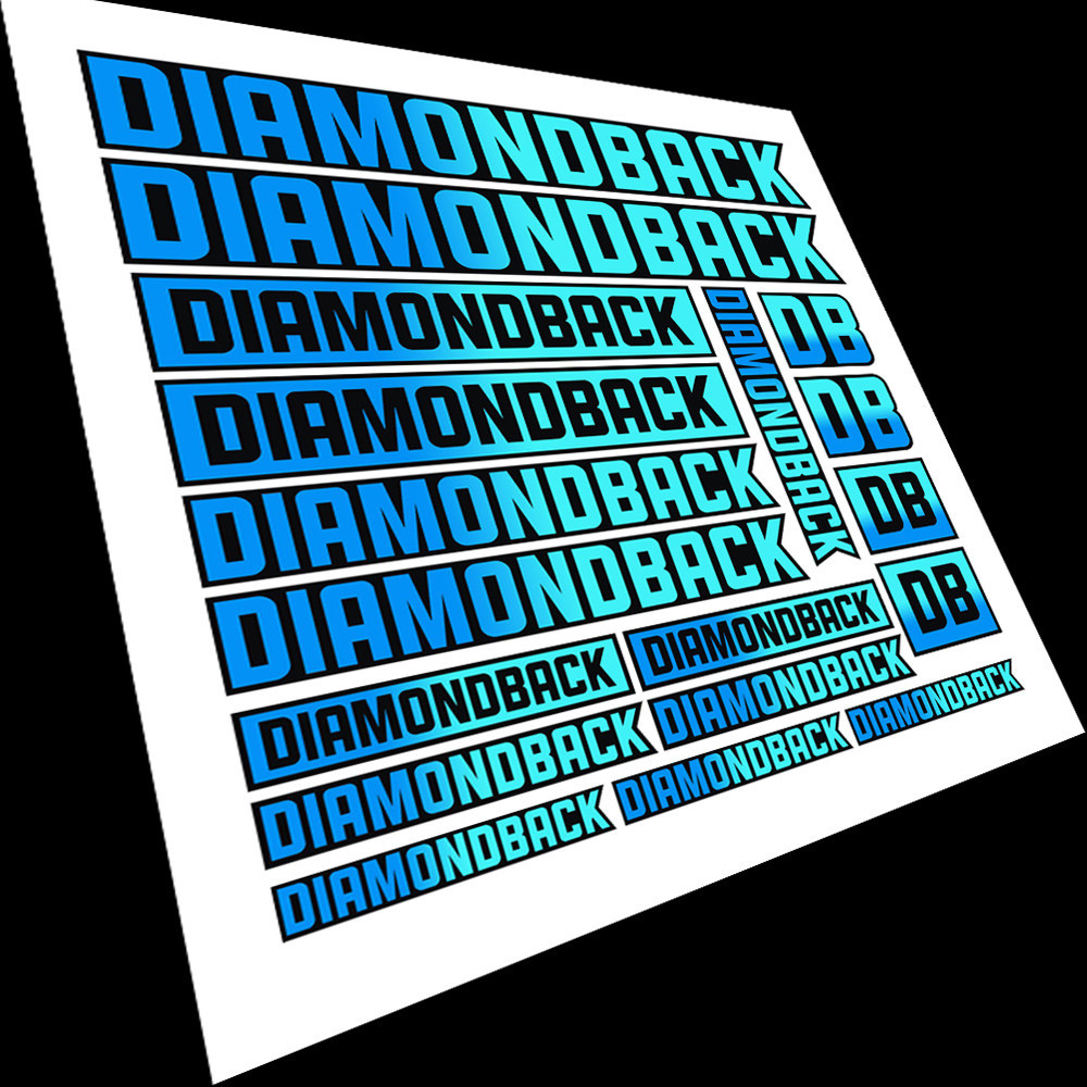 Kit For DIAMONDBACK PRINTED Gradient Graphic Adhesive Sticker BIKE ...