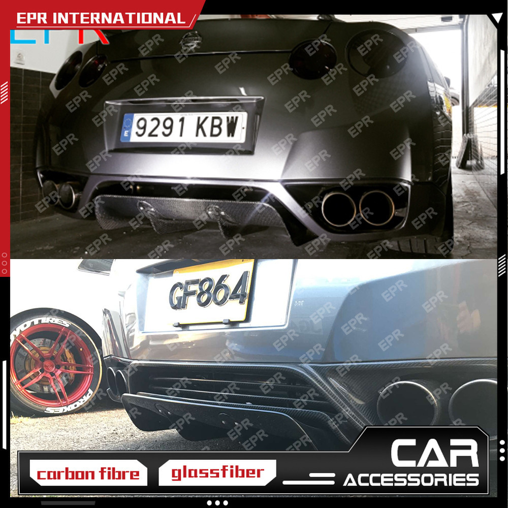 ♜For Nissan GTR R35 LB Style Carbon Fiber Rear Diffuser Body Kit Car