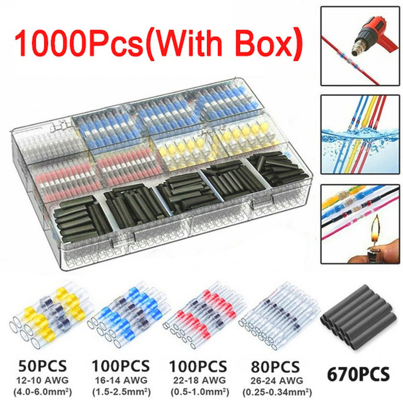 50-1000Pcs Solder Seal Wire Connectors Heat Shrink Waterproof Solder ...