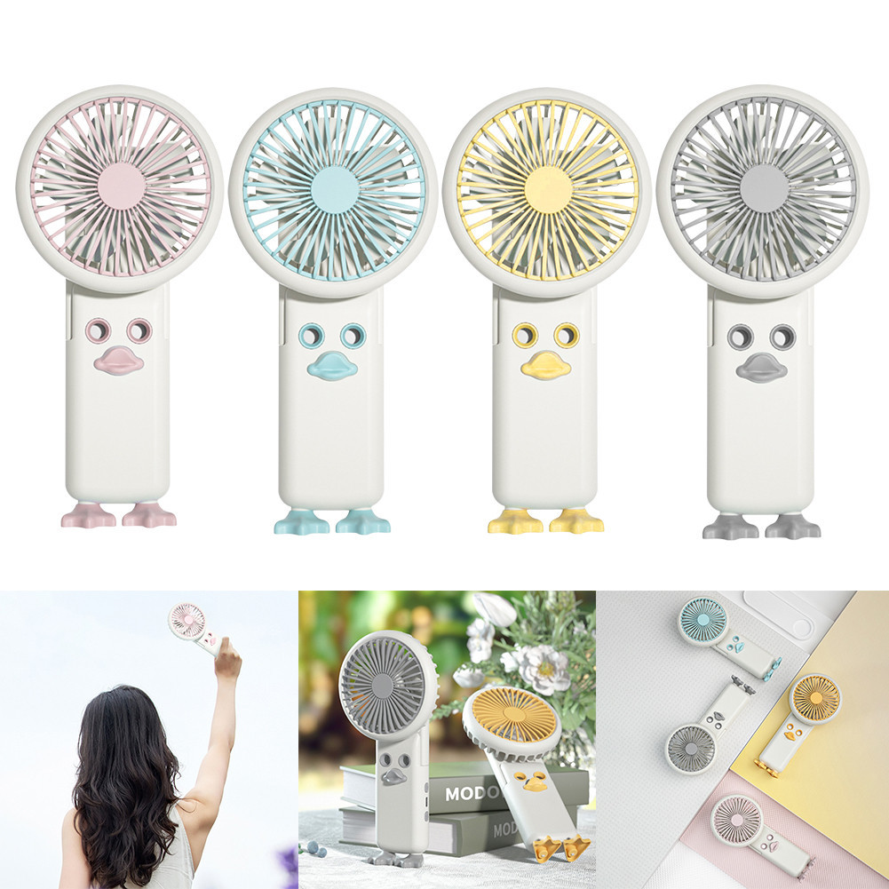 USB Charging Small Personal Fan Cute Duck Portable Handheld Mist Fan ...