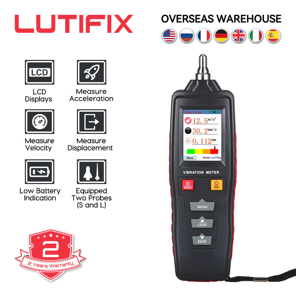 LUTIFIX WT63B Vibration Meter Mechanical Failure Vibration Detector ...