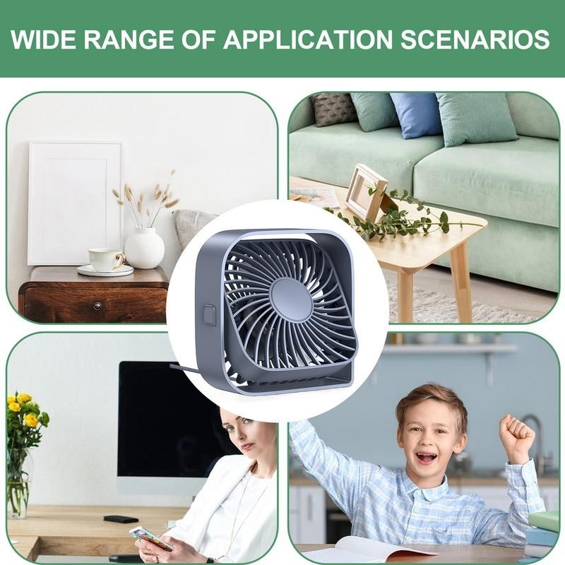 Desktop Small Fan 360 Degrees Rotation Personal Table Fan USB Small ...