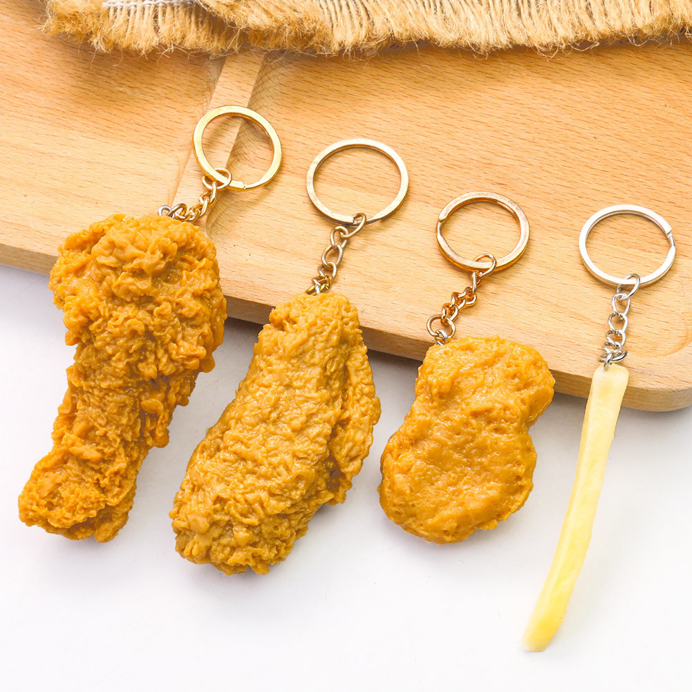 Fried Chicken Simulation Food Keychain French Fries Drumstick Chicken ...