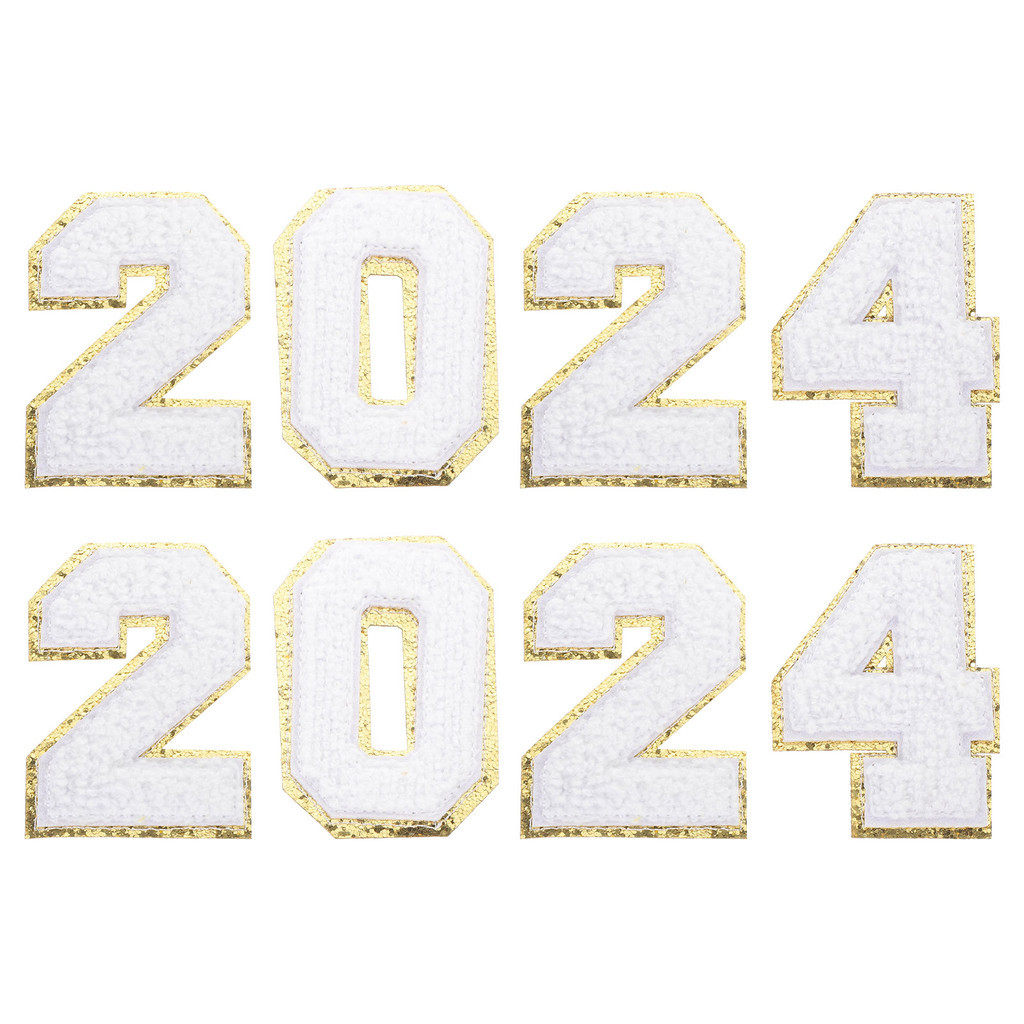 ☝Iron Numbers Patches Sew On Number Patch Gold Glitter Edge Year ...