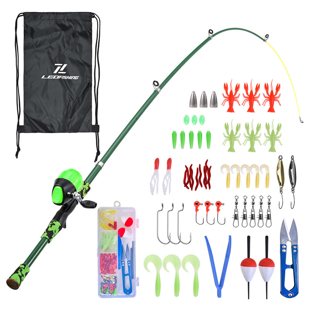 Kids Fishing Rod and Reel Combo Full Kit Telescopic Casting Pole with ...