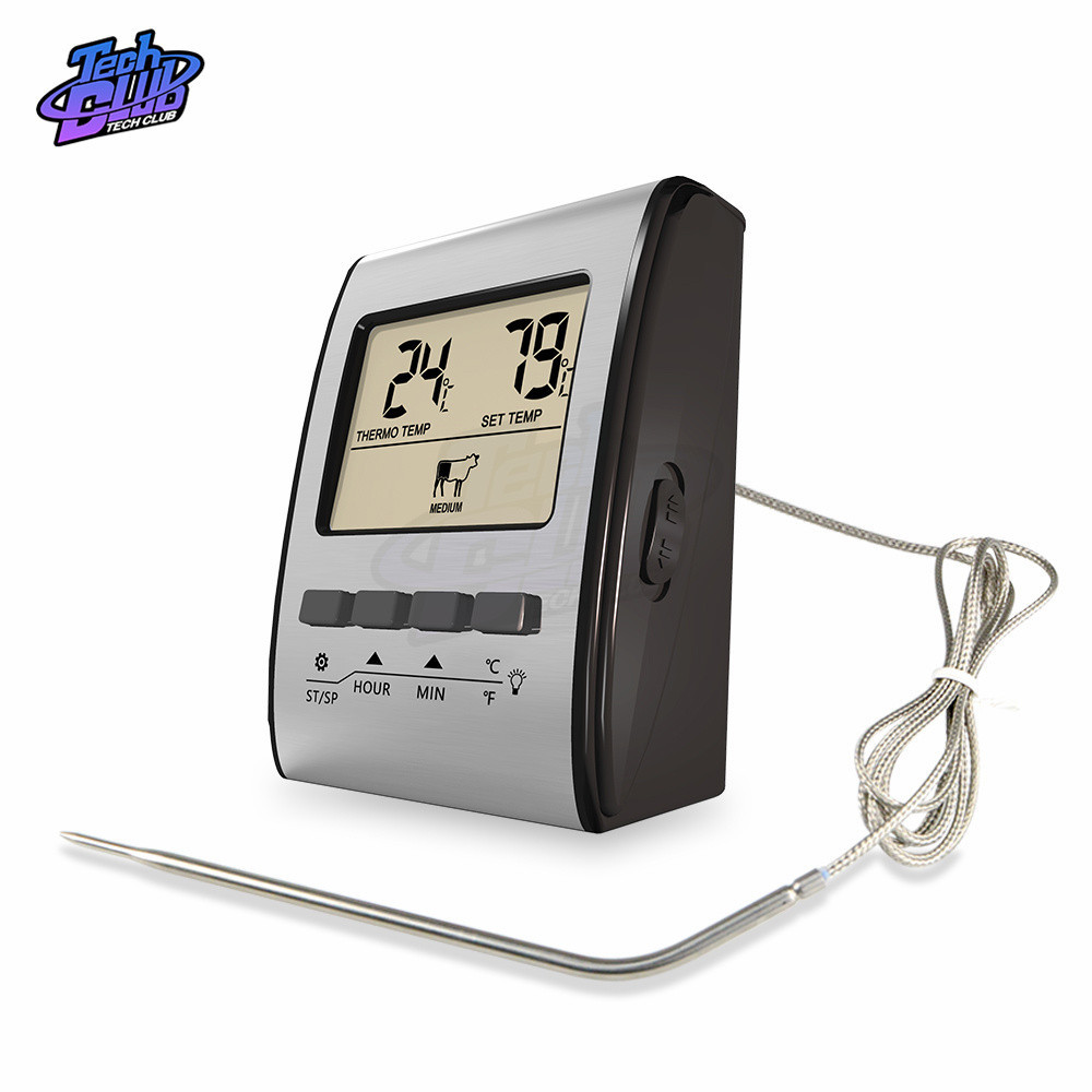 ☍BBQ Thermometer Meter Meat Kitchen Cooking Oven Food Stainless Steel ...