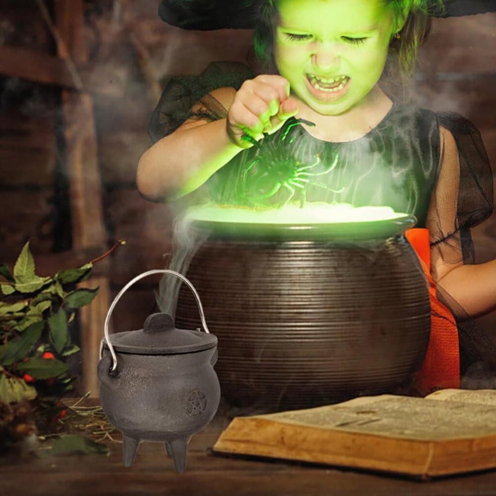 Witch Burning Pot Mini Handheld Pot Portable Mini Cast Iron Cauldron ...
