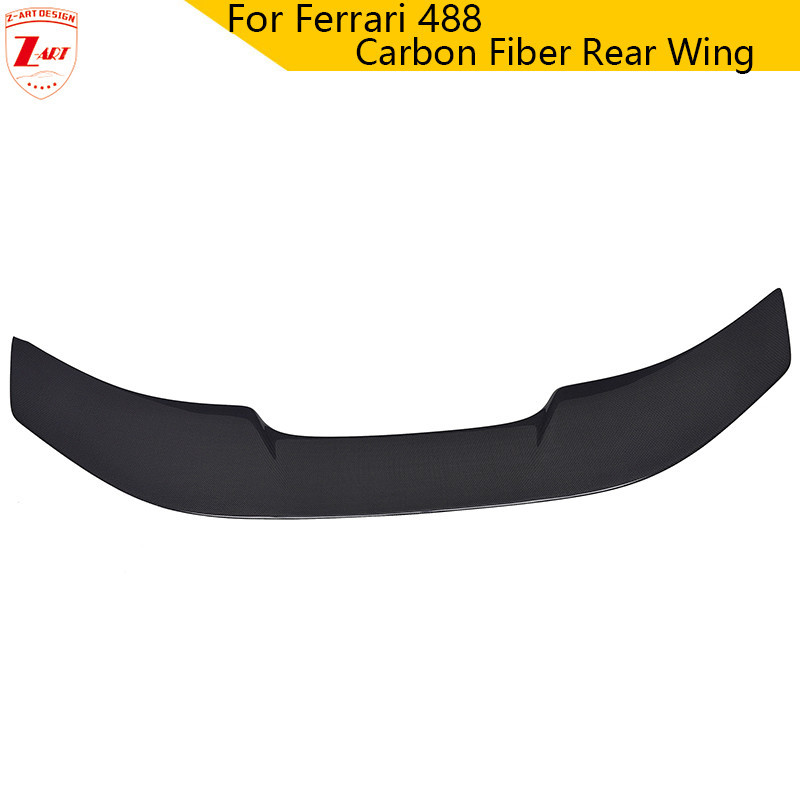 Z-ART V Style Carbon Fiber Rear Wing For Ferrari 488 Carbon Fiber Rear ...
