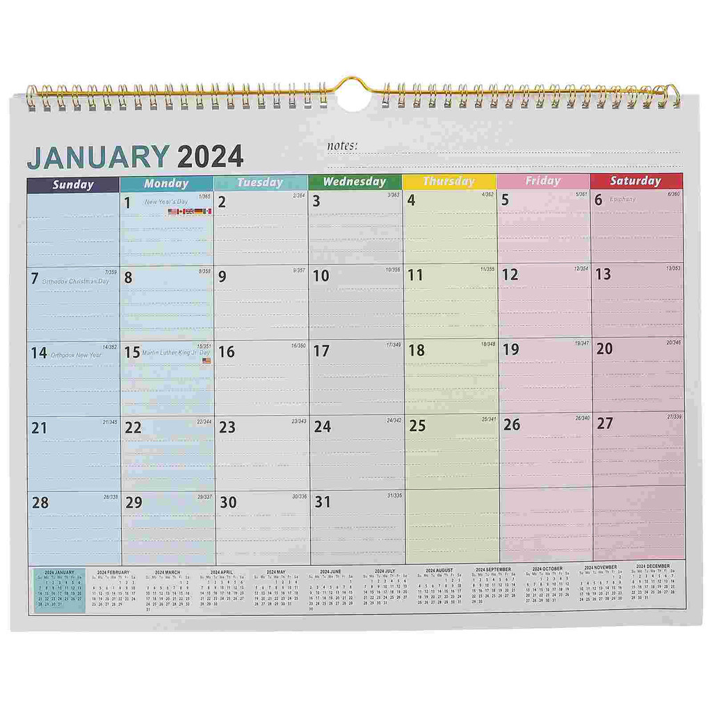 2024-2025 Wall Desk Calendar Hanging Schedule From Jan. 2024- Jun. 2025 ...