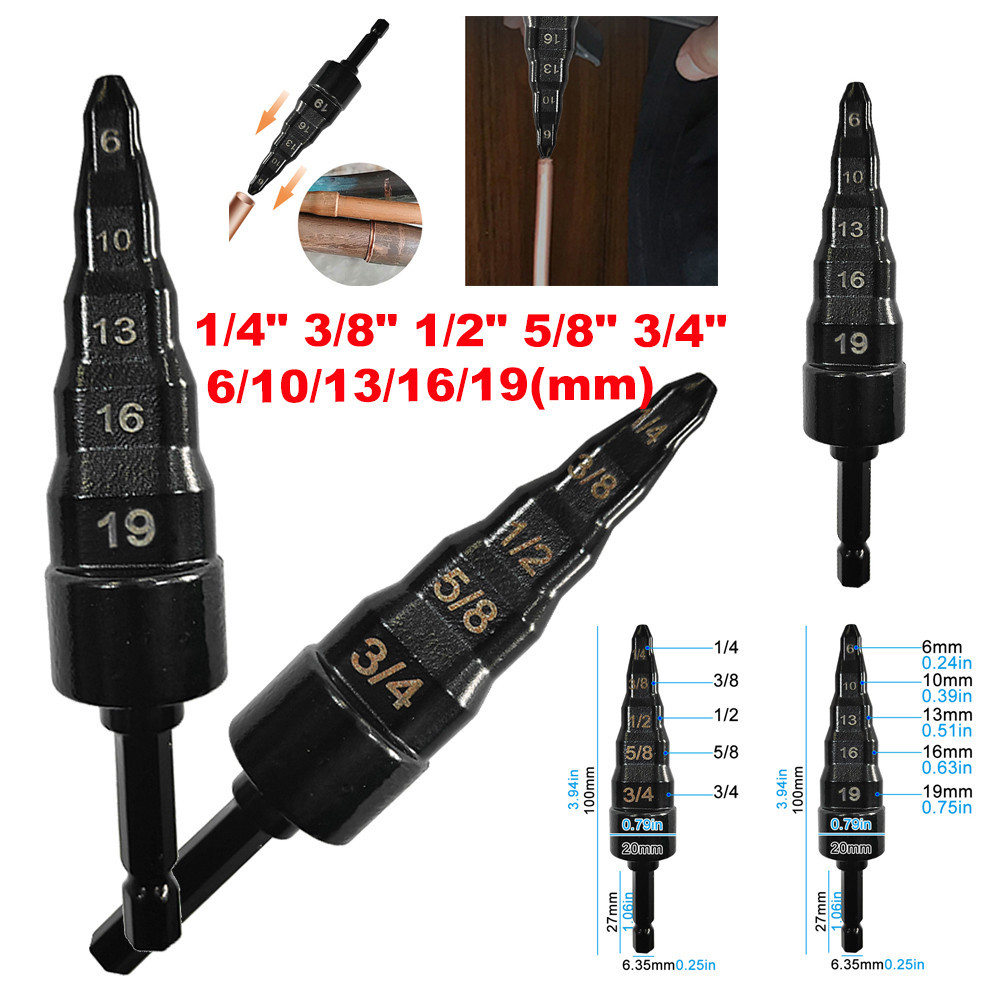 5 In 1 Air Conditioner Copper Pipe Expander Swaging Drill Bit Swage ...