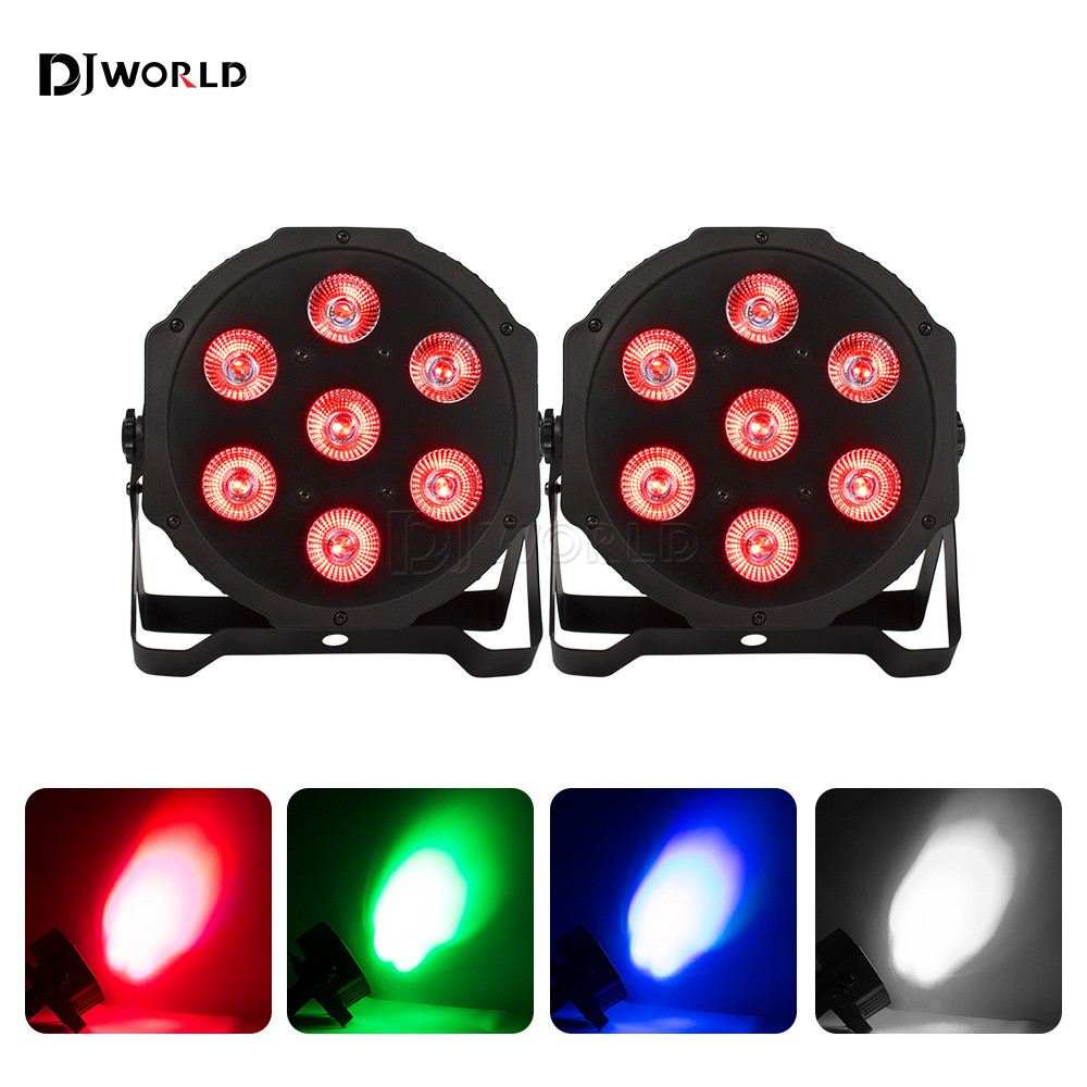 ღ2PC/Set RGBW 4IN1 LED Par 7X12W Professional Stage Lighting Color ...
