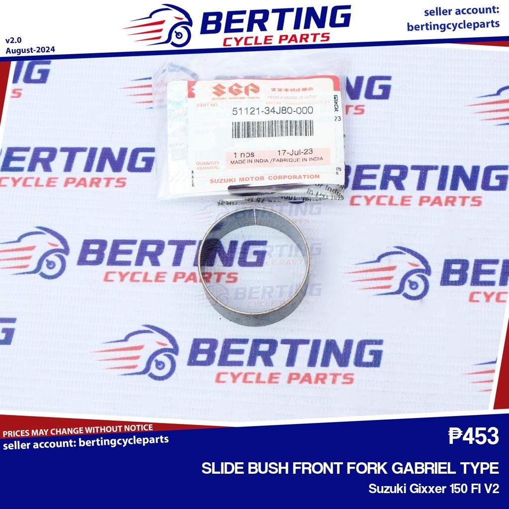 SGP SLIDE BUSH FRONT FORK GABRIEL TYPE Suzuki Gixxer 150 FI Genuine ...