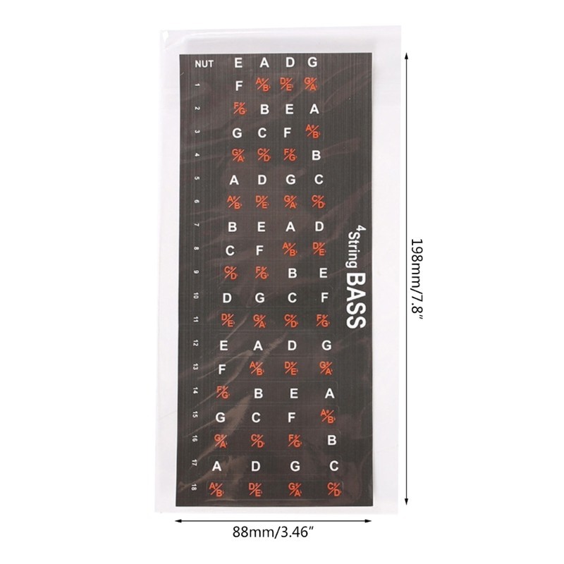 1 Sheet Bass Sticker Fretboard Decals Bass Scale Sticker Bass Label ...