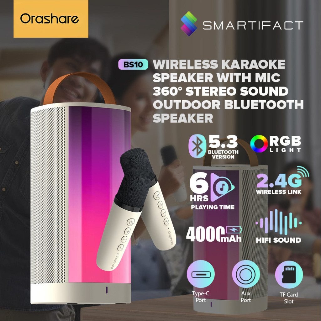 Orashare BS10 Wireless Karaoke Bluetooth Speaker With Dual Microphone ...