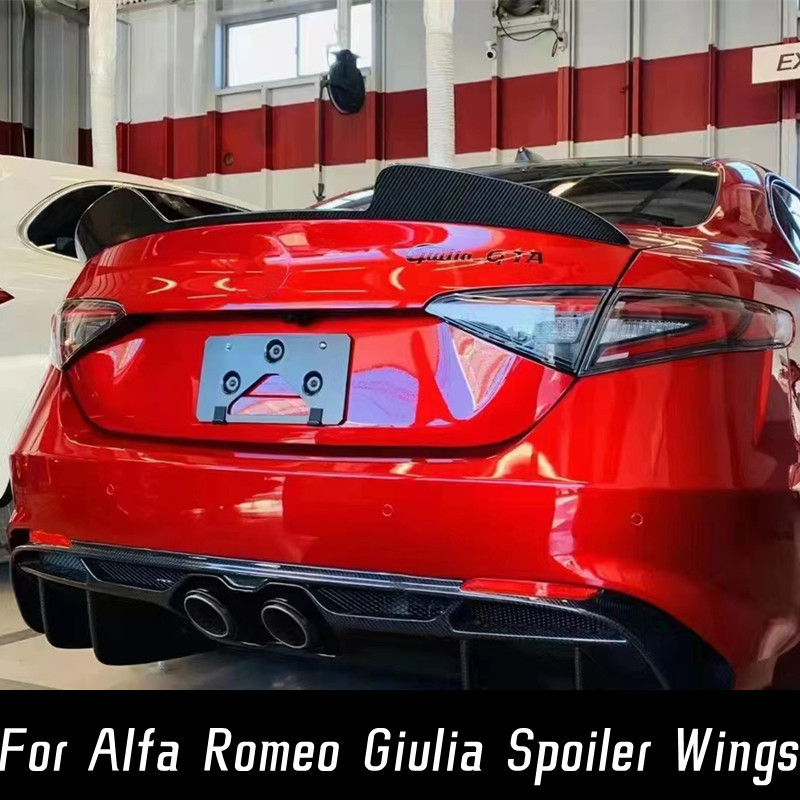 Car Real Carbon Fibe Rear Trunk Lid Lip Body Kit Spoiler Wings For Alfa ...