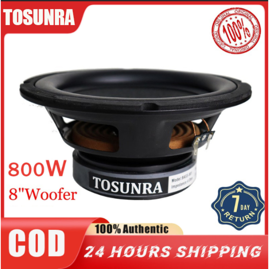 TOSUNRA 8 Inch Subwoofer Speaker 800W 4Ω Party Stereo Car Woofer Sound