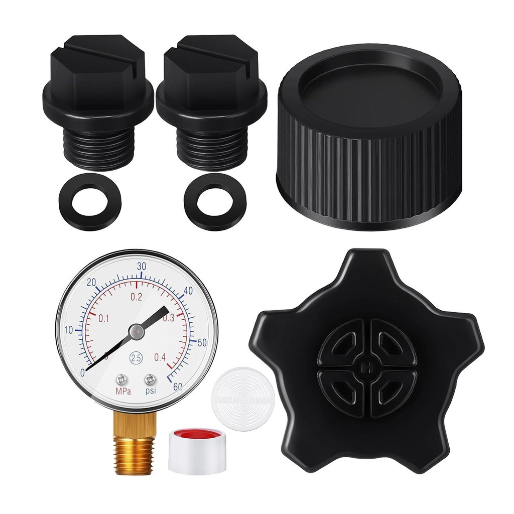 ⚡Pool Pressure Gauge Heavy Duty Drain Cap Assembly Replace Parts Pool ...