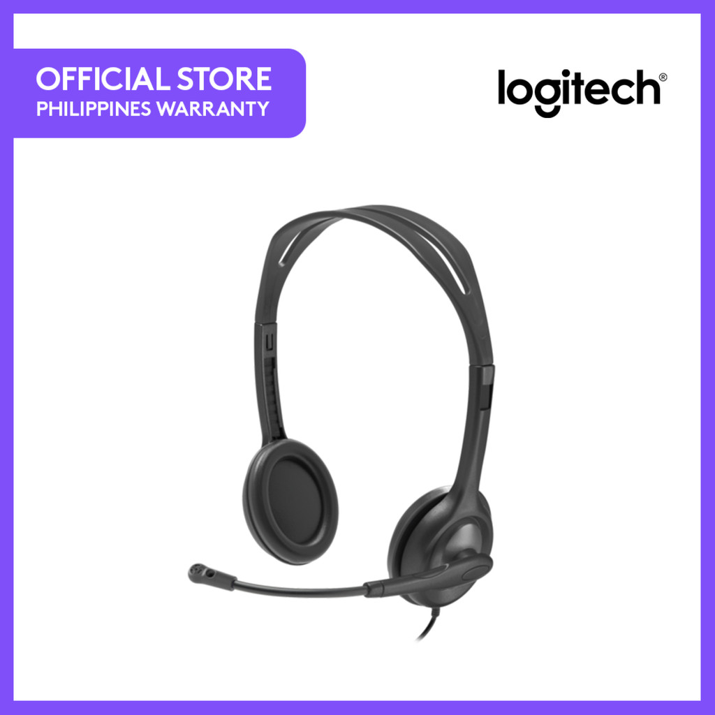 Logitech H111 Wired Headset Stereo Headphones 3.5 mm Audio Jack with Noise Cancelling Microphone Shopee Philippines