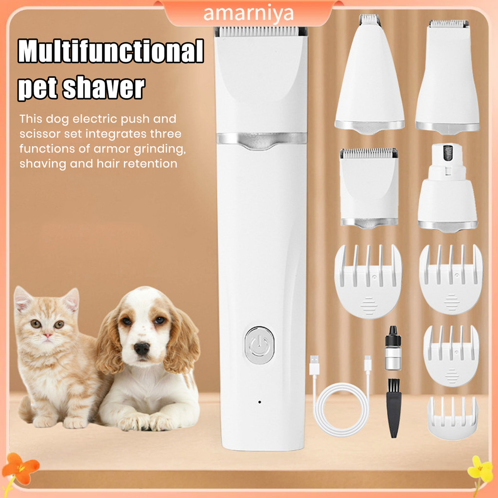 [LV] Facial Contour Trimming Tool Dog Hair Clipper Set 4-in-1 Cordless ...