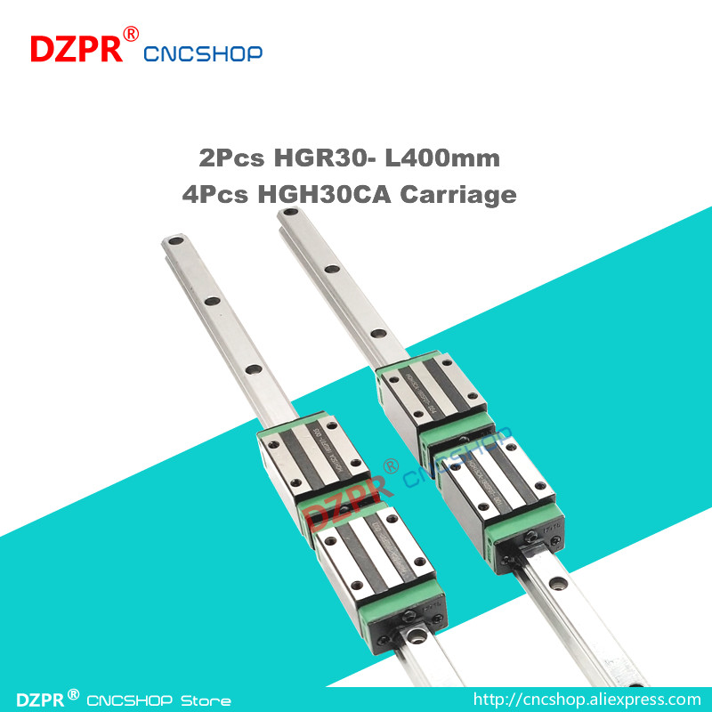 Precision Linear Guide HGR30 400mm 15.75in Rail HGH30CA Carriage Slide ...