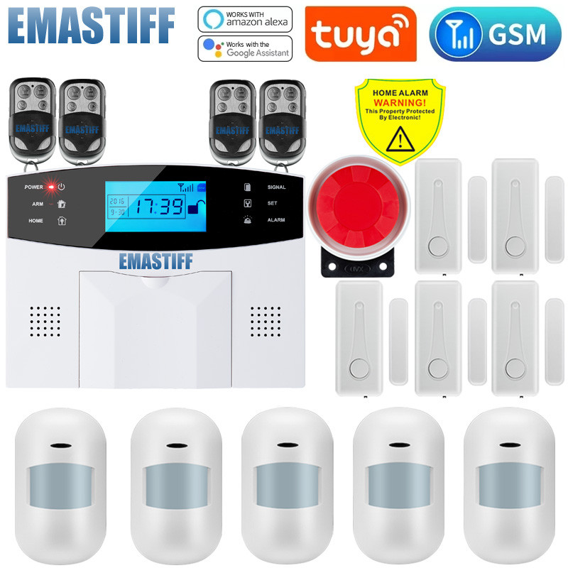 ☼Tuya WIFI Smart Wireless Wire GSM Home Security Alarm System With ...