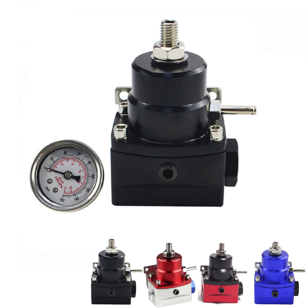 ⋛Aluminum Injection Bypass Adjustable Fuel Pressure Regulator 0-160 PSI ...