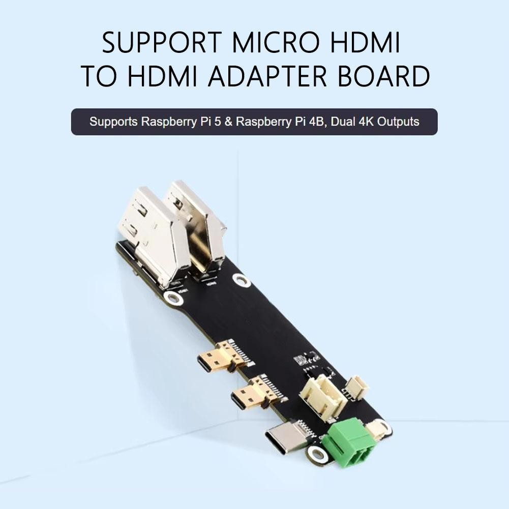 For Raspberry Pi 5/4B Micro HD To Full HD Adapter Support Type C ...