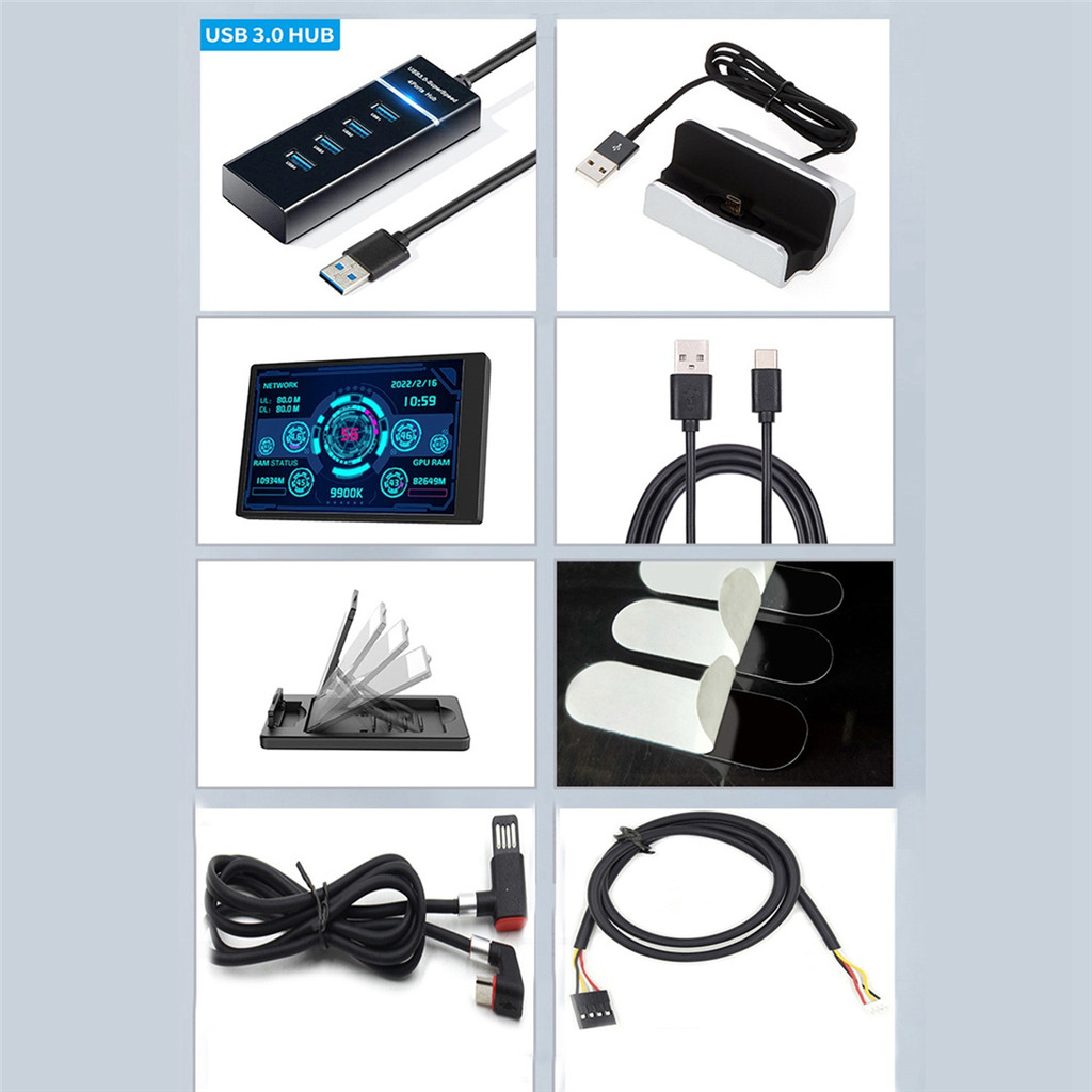 3.5 Inch IPS Type-C Secondary Screen Computer CPU GPU RAM HDD Monitor ...