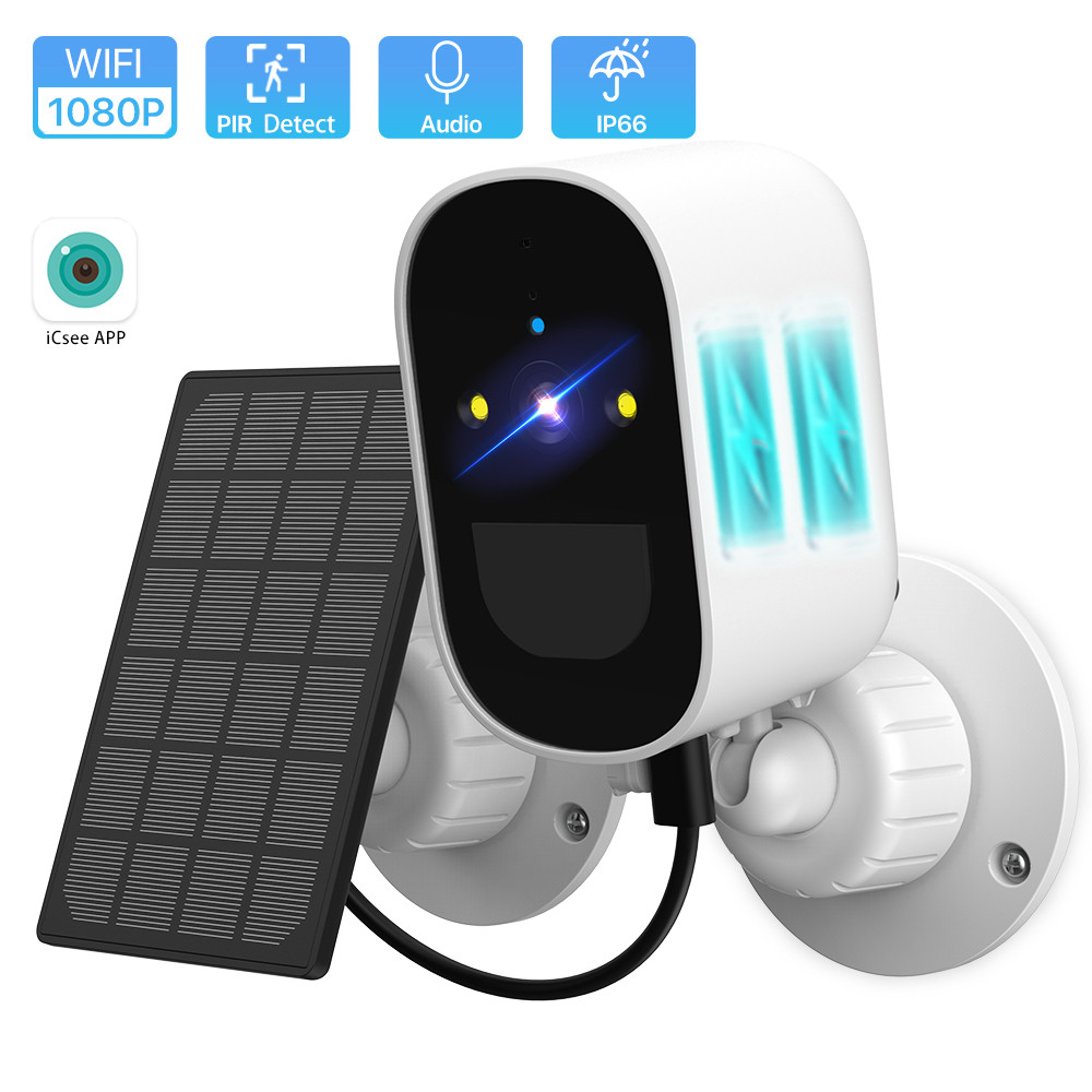 1080P WiFi Camera Solar Outdoor Wireless Battery Powered Bullet