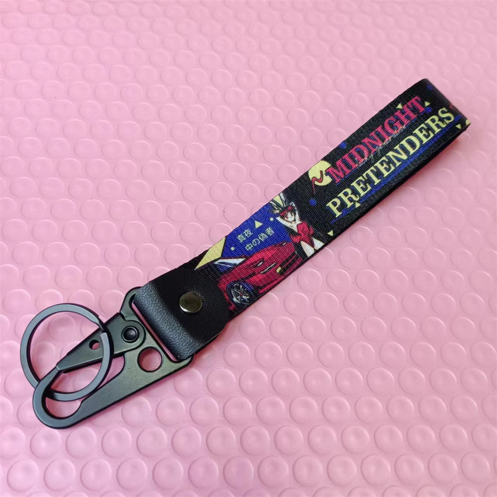 Car Keychain Wristband Nylon Lanyard Thermal Transfer Process Decarate ...