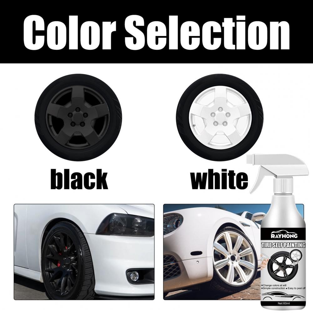 Auto Wheel Spray Film Black/White Tire Color Change Paint Waterproof