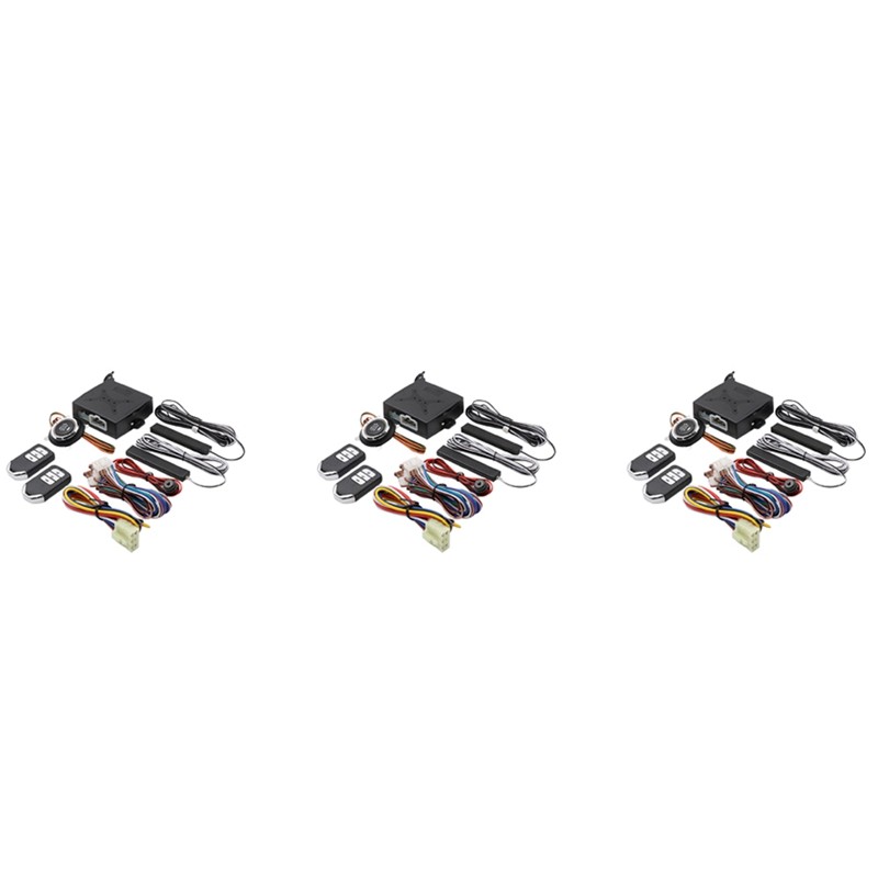 ☢3X One-Key Start Anti-Theft System PKE Keyless Entry Kit 12V Remote ...