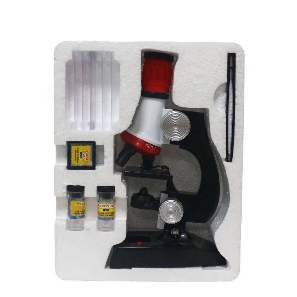 Microscope 100X-1200X Kit Home School Educational Microscopio Toy Gift ...